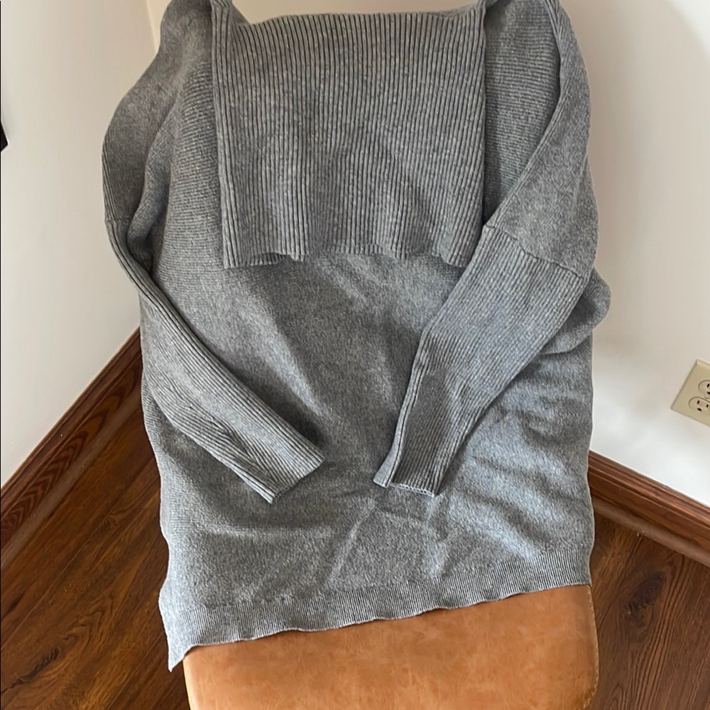 Gray Cowl Neck Oversized Sweater
